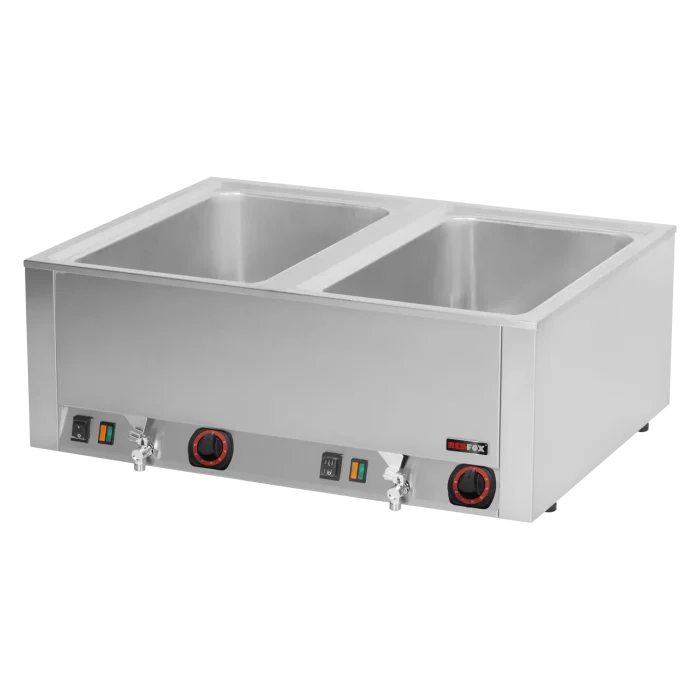 Bain marie electric 2x GN 1/1 - 200 counter top with drain tap | Line - BMV 2120 - Image 1