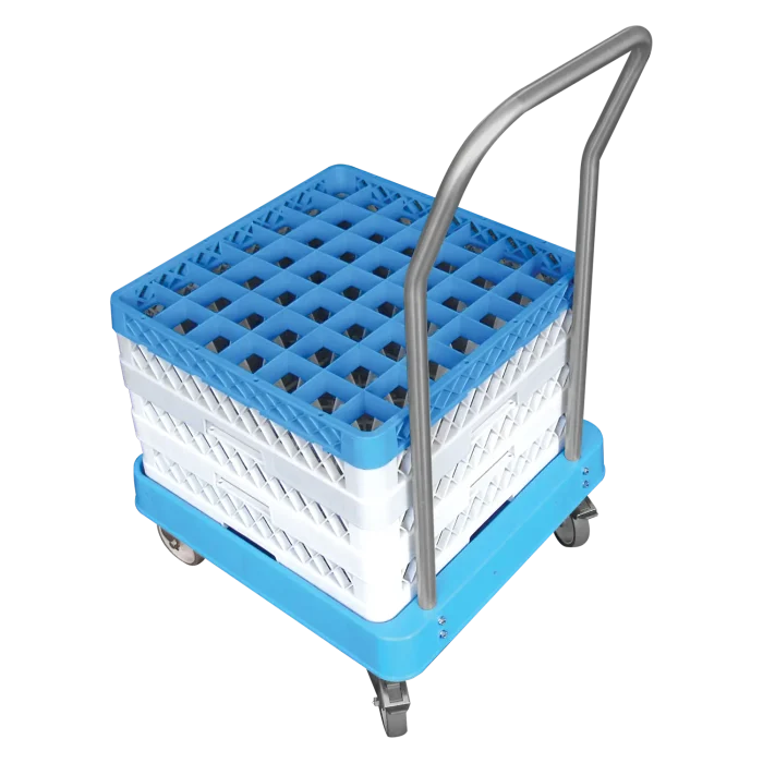 Trolley with handle for plastic racks 50x50 | Line - C 1122 - Image 1