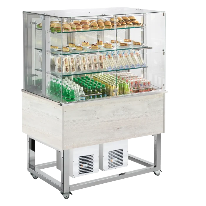 Chilled display unit GN 4-1/1 bottom cover, upwards opening, Hemlock | Line - ES PLATINUM+ 4H DF - Image 1