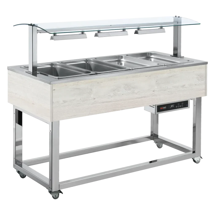Food display island heated, bain marie tub GN 6-1/1 Hemlock | Line - ES RED+ 6H - Image 1