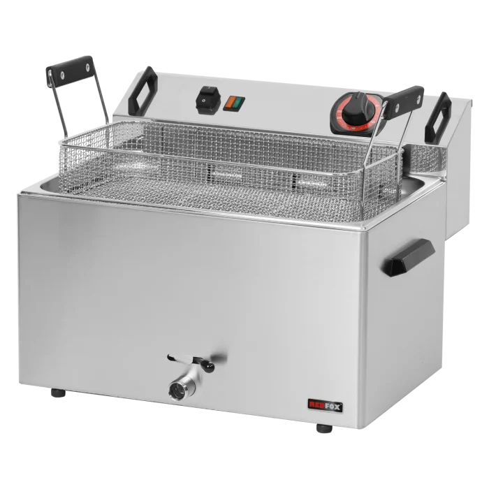 Electric fryer 0,56 kW/l, 16 l counter top drain tap 400 V | Line - FE 30 T - Image 1