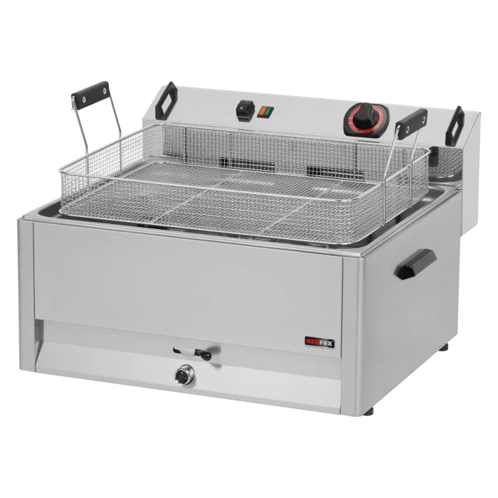 Electric fryer 0,5 kW/l, 30 l counter top drain tap 400 V | Line - FE 60 T - Image 1