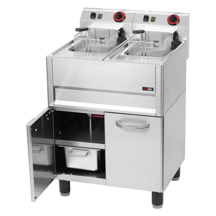 Electric fryer 2 baskets 0,75 kW/l, 8+8 l on cabinet 400 V | Line - FE 61 ELT - Image 1