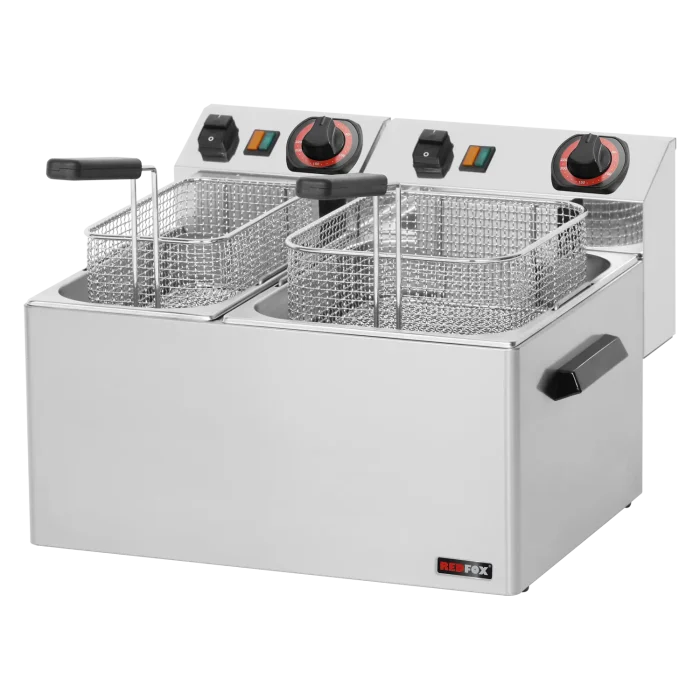 Electric fryer 0,42 + 0,38 kW/l, 8 + 5 l counter top 230 V | Line - FE 74 - Image 1