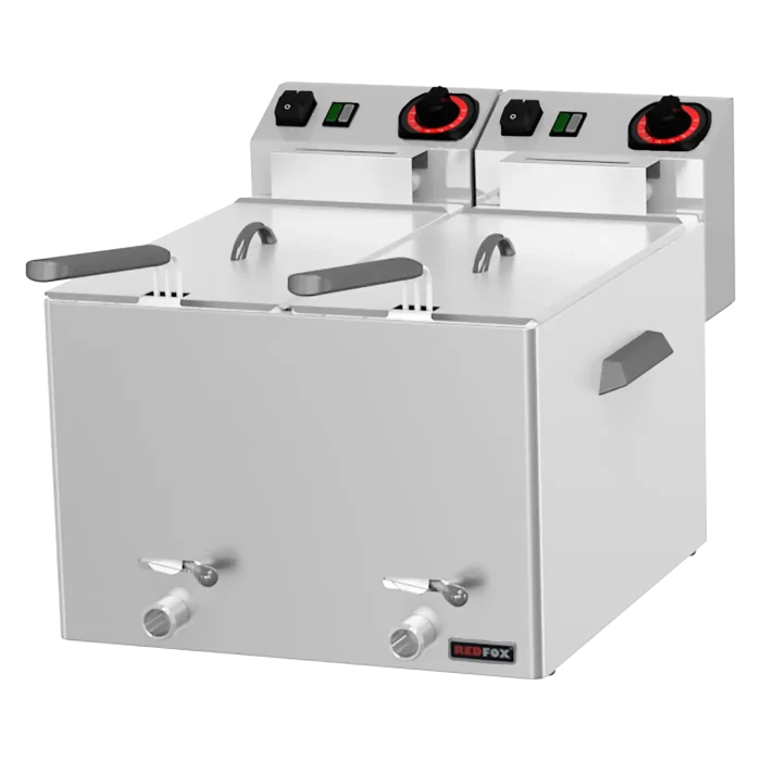 Fryer for fish electric 2 baskets 0,43 kW/l, 8+8 l counter top drain tap 230 V | Line - FE 88 V - Image 1