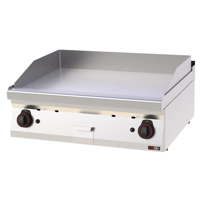 Fry-top griddle plate 80x51 gas chromed smooth on open cabinet | Line - FTHC 70/08 G - Image 1