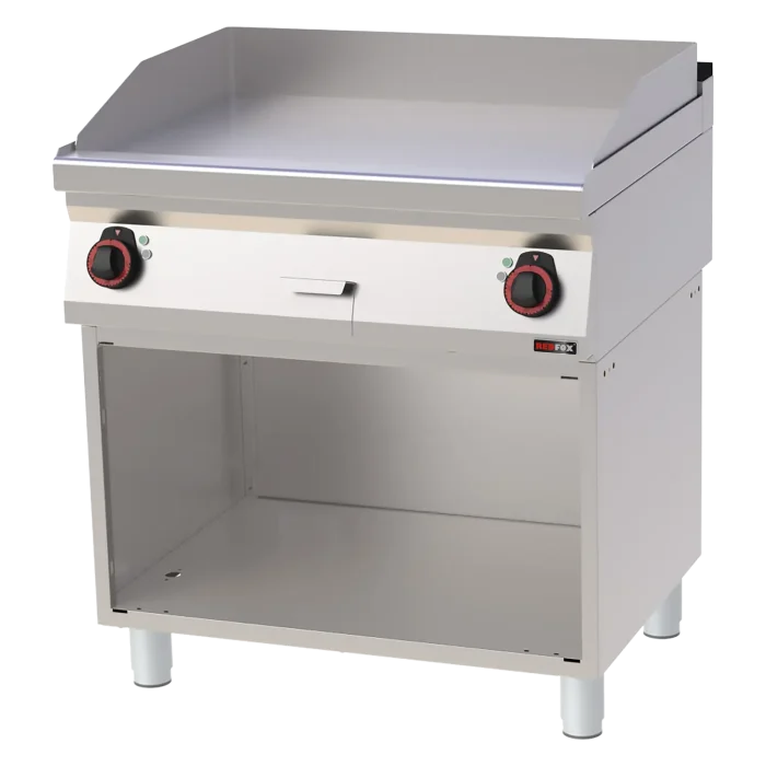 Fry-top griddle plate 80x51 electric chromed smooth on open cabinet 400 V | Line - FTHC 70/80 E - Image 1