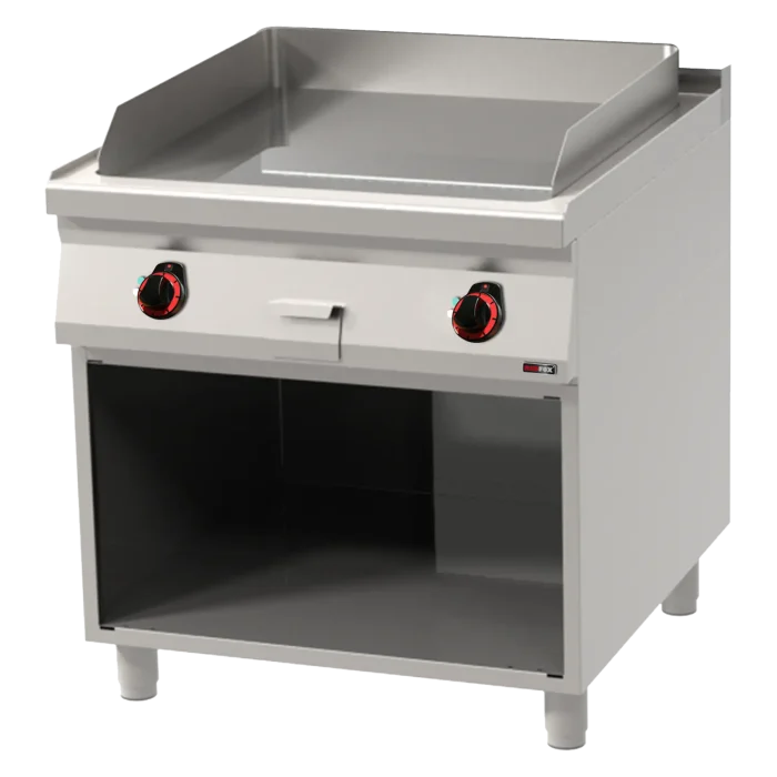 Fry-top griddle plate 71x65 electric chromed smooth on open cabinet 400 V | Line - FTHC 90/80 E - Image 1