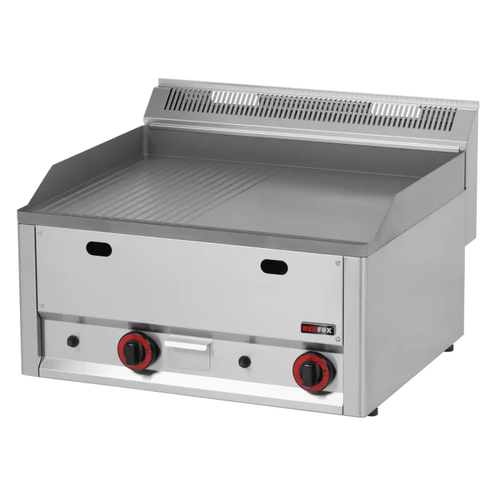 Fry-top griddle plate 65x48 gas grooved without cabinet | Line - FTHR 60 GL - Image 1