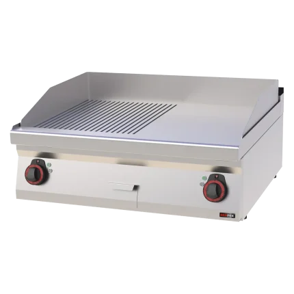 Fry-top griddle plate 80x51 electric combined without cabinet 400 V | Line - FTHR 70/08 E