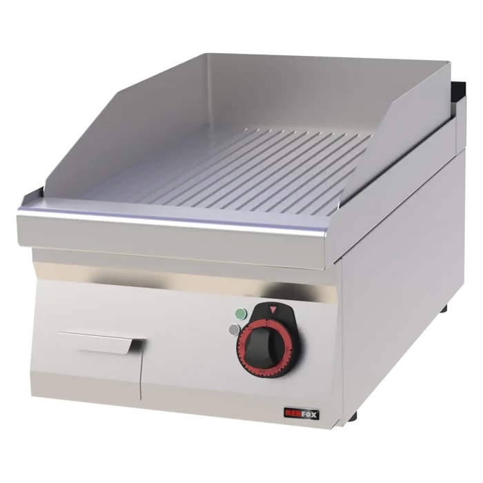 Fry-top griddle plate 40x51 electric chromed grooved without cabinet 400 V | Line - FTRC 70/04 E - Image 1