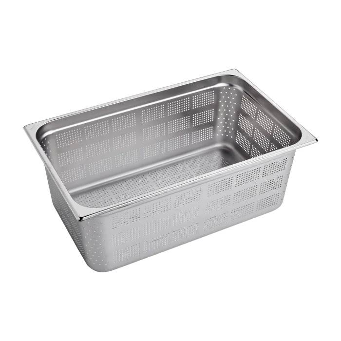 GN container perforated GN 1/1 - 200 stainless steel | Line - GND 1/1-200 - Image 1