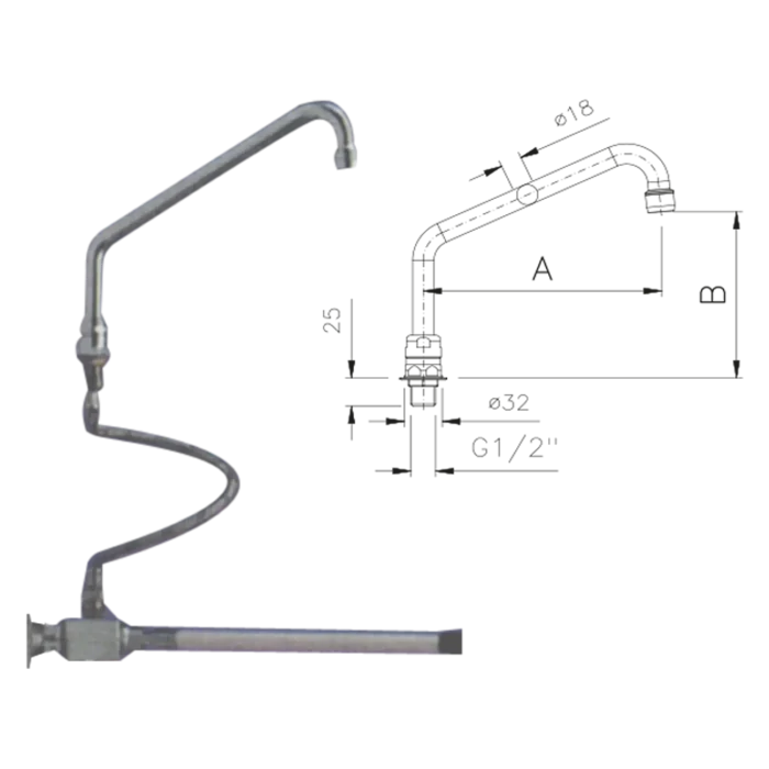 Tap knee operated without mixer | Line - KOB 2 - Image 1