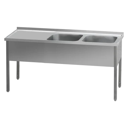Washing table 140x70x90 - 2x sink 40x50x30 drain area left | Line - MSDOL 7014