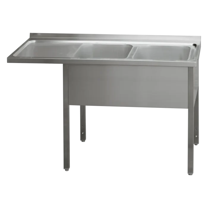 Washing table 210x70x90 - 2x sink 60x50x30 drain area left | Line - MSDOL/M 7021 - Image 1