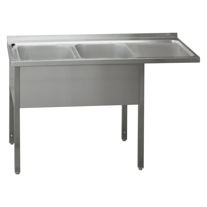 Washing table 150x70x90 - 2x sink 40x50x30 drain area right | Line - MSDOP/M 7015 - Image 1