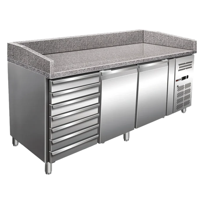 Cooling counter pizza 2D + 7x neutral drawer | Line - MTP 2D7ZN - Image 1