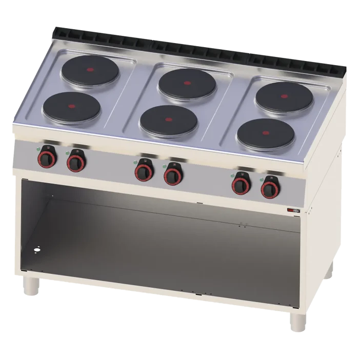 Cooking range electric 6x plate on open cabinet 400 V | Line - SP 70/120 E - Image 1