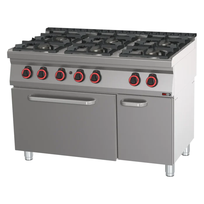 Cooking range gas with static gas oven GN 2/1 - 6x burner ECO | Line - SPBT 70/120 21 G - Image 1