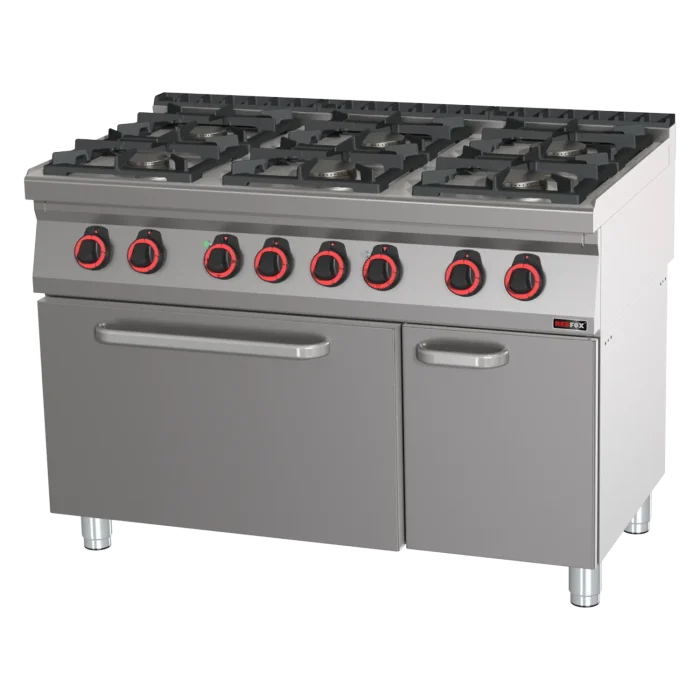 Cooking range combined with static electric oven GN 2/1 - 6x burner ECO | Line - SPBT 70/120 21 GE - Image 1
