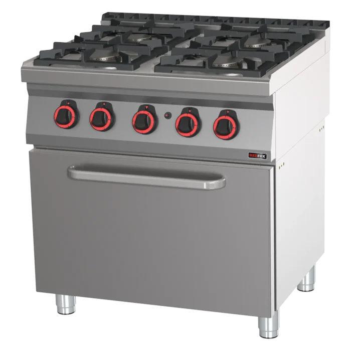 Cooking range gas with static gas oven GN 2/1 - 4x burner ECO | Line - SPBT 70/80 21 G - Image 1