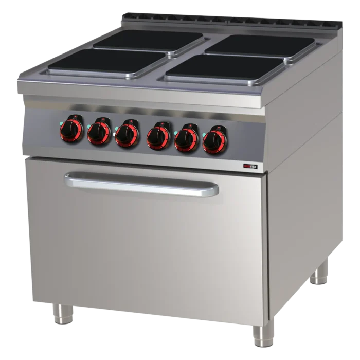 Cooking range electric with electric convection oven GN 1/1 - 4x plate 400 V | Line - SPQT 90/80 11 E - Image 1