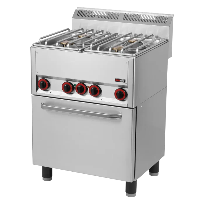Cooking range combined with electric convection oven GN 1/1 - 4x burner | Line - SPT 60 GLS - Image 1
