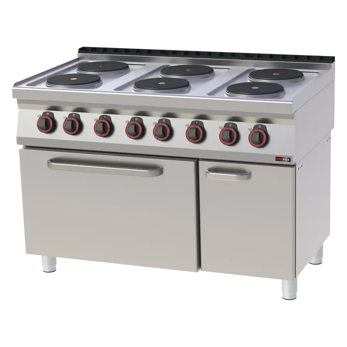 Cooking range electric with static electric oven GN 2/1 - 6x plate 400 V | Line - SPT 70/120-21 E - Image 1