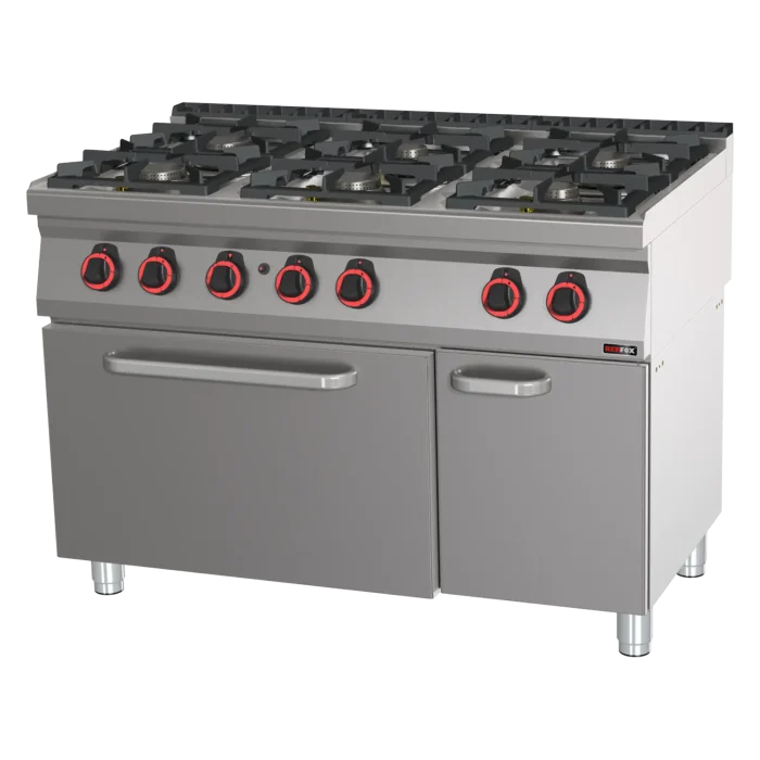 Cooking range gas with static gas oven GN 2/1 - 6x burner | Line - SPT 70/120 21 G - Image 1