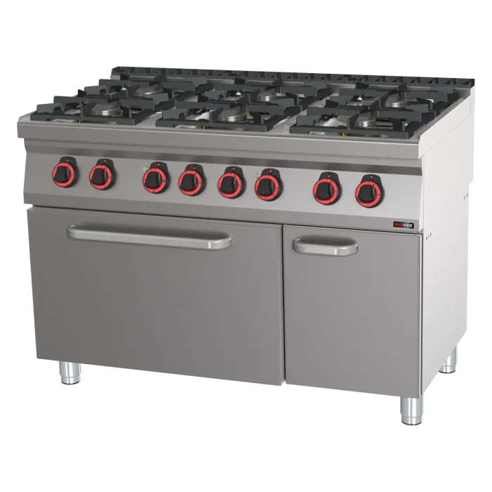 Cooking range combined with static electric oven GN 2/1 - 6x burner | Line - SPT 70/120 21 GE - Image 1