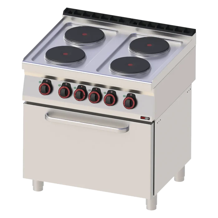 Cooking range electric with static electric oven GN 2/1 - 4x plate 400 V | Line - SPT 70/80 21 E - Image 1