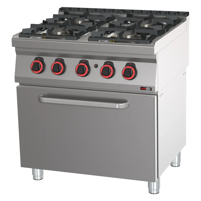 Cooking range gas with static gas oven GN 2/1 - 4x burner | Line - SPT 70/80 21 G - Image 1