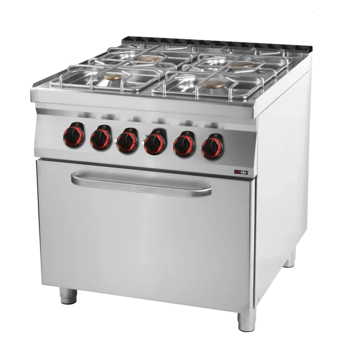 Cooking range combined with electric convection oven GN 1/1 - 4x burner | Line - SPT 90/80 11 GE - Image 1