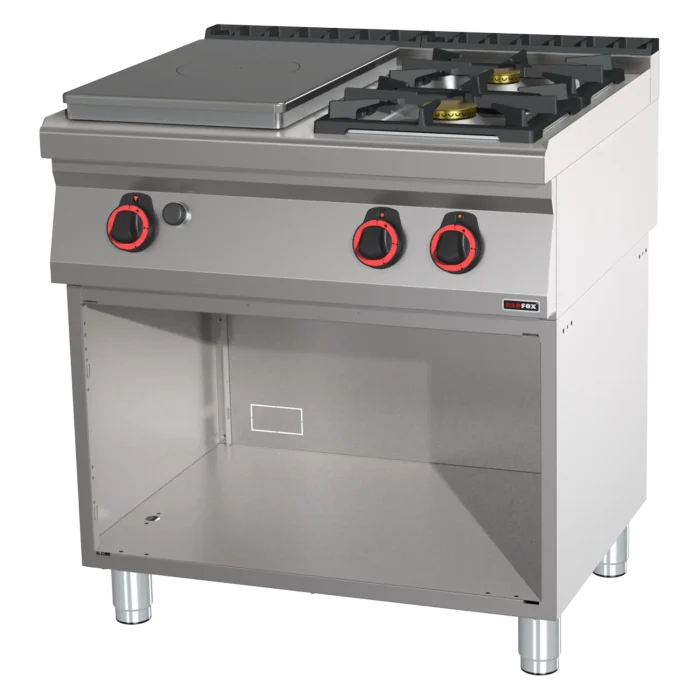 Cooking range solid top gas 3x burner on open cabinet | Line - STP 70/80 G - Image 1
