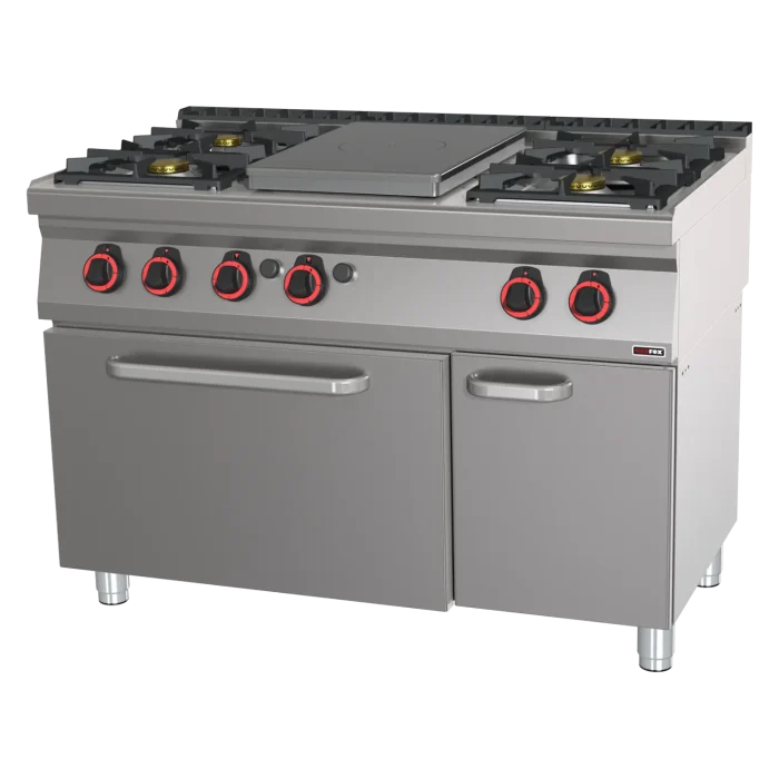 Cooking range solid top gas with static gas oven GN 2/1 - 5x burner | Line - STPT 70/120 21 G - Image 1