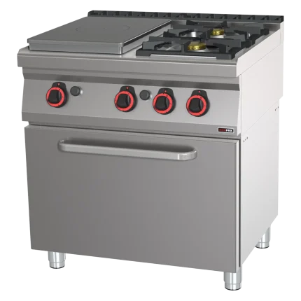 Cooking range solid top gas with static gas oven GN 2/1 - 3x burner | Line - STPT 70/80 21 G