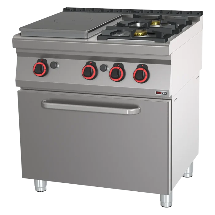 Cooking range solid top gas with static gas oven GN 2/1 - 3x burner | Line - STPT 70/80 21 G - Image 1